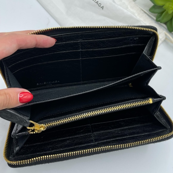 BALENCIAGA metallic gold edge leather wallet - Picture 5 of 7